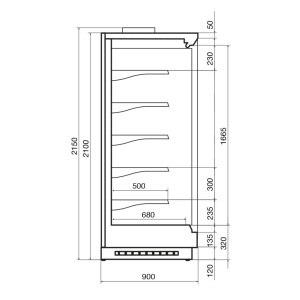 Горка холодильная Dazzl Vega 090 H210 торец - Изображение 3