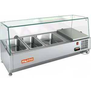 Витрина холодильная для ингредиентов HICOLD VRTG 1000 к PZE3 (1/3)