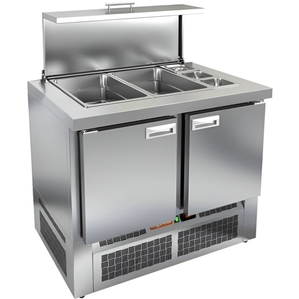 Стол холодильный для салатов HiCold SLE3-11GN О с крышкой