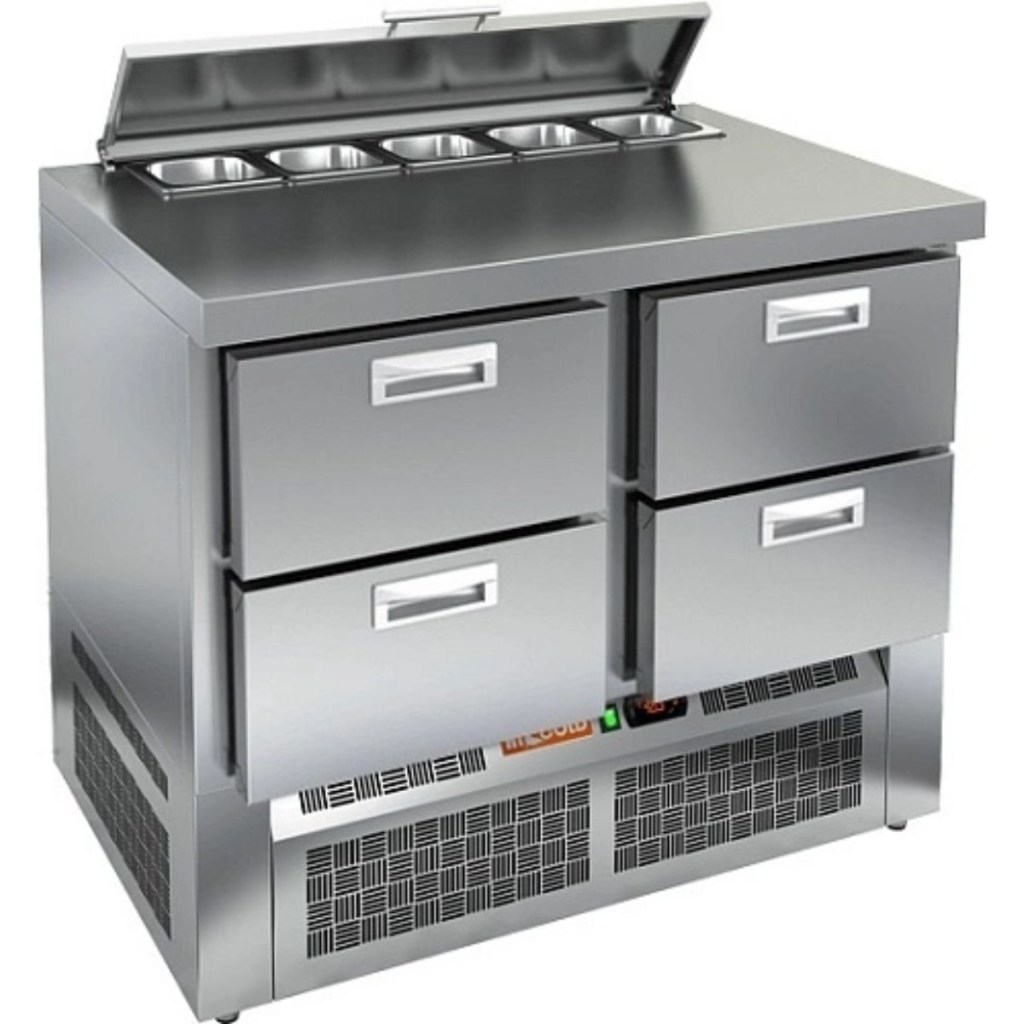 Стол холодильный для салатов HiCold SLE2-22GN (1/6) О с крышкой