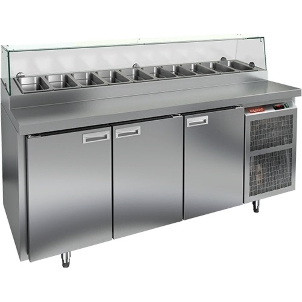 Стол холодильный для пиццы HiCold PZ1-111/GN (1/3H) стекло (R290)