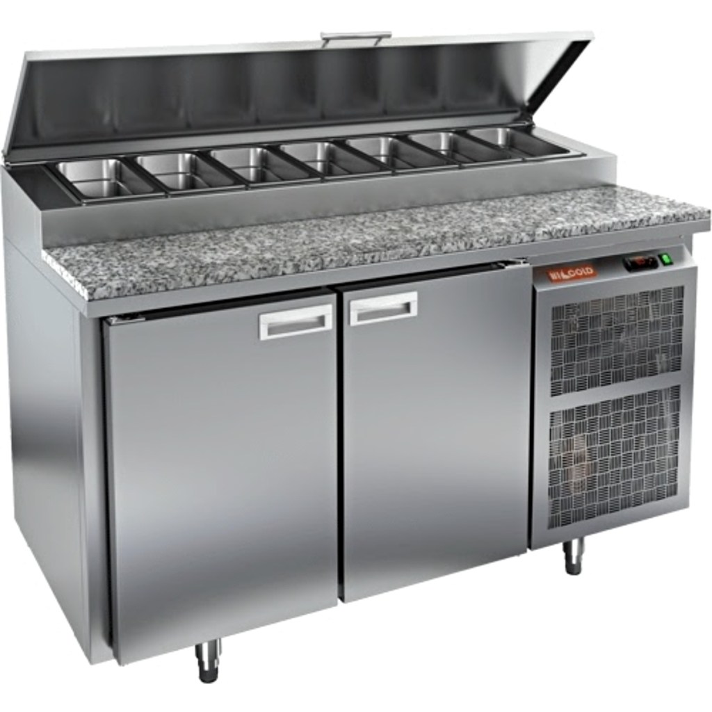 Стол холодильный для пиццы HiCold PZ1-11/GN (1/3H) камень (R290)