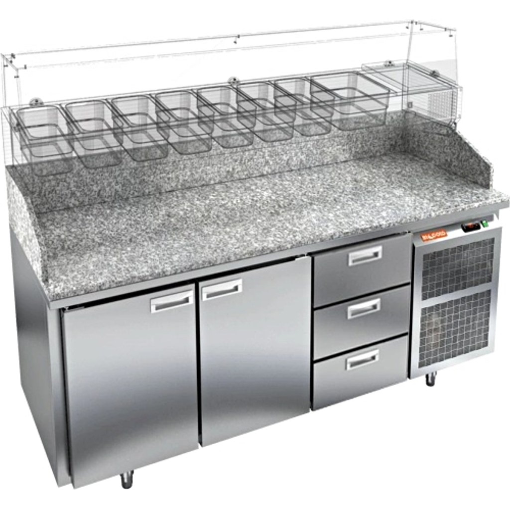 Стол холодильный для пиццы HiCold PZ3-113/GN камень