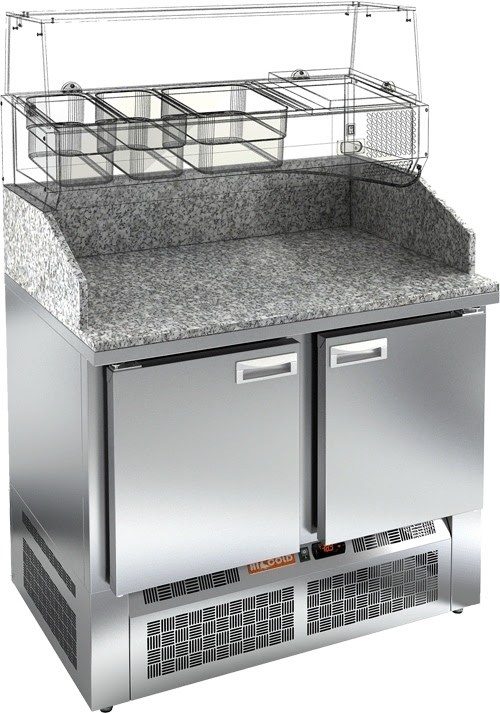 Стол холодильный для пиццы HiCold PZE3-11/GN камень