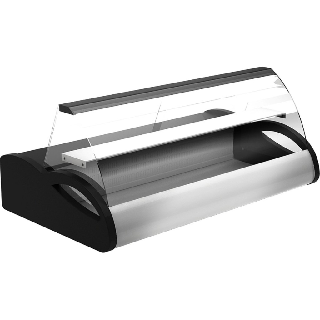 Витрина холодильная настольная Carboma  A87 SV 1,5-1 (ВХСн-1,5 Арго) (0013-0430 (бок черн, декор нерж))