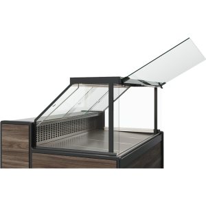 Витрина холодильная Carboma GC111 VM 1,25-1 (1008 Темный дуб) (динамика, газлифт, без боковин) - Изображение 2