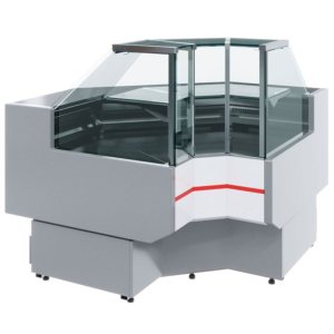 Витрина холодильная Carboma GC95 VM-6 (ВХСу-2 Carboma GC95 внутренний 90) (0011-9003 боковины серые, декор белый)