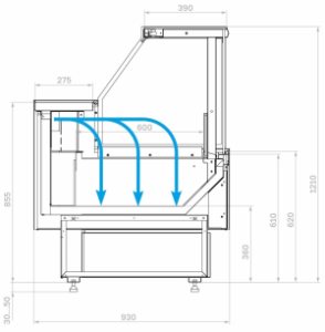 Витрина холодильная GC95 SL 1,8-1 с боковинами (версия 2.0) 9006-9005 - Изображение 4