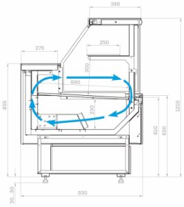 Витрина холодильная GC95 VM 0,94-1 с боковинами (версия 2.0) (9006-9005) - Изображение 3