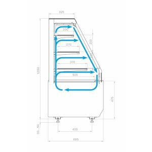 Витрина кондитерская Carboma KC70 VM 0,9-2 Standart открытая, горка (версия 2.0) (9005-0109) - Изображение 2
