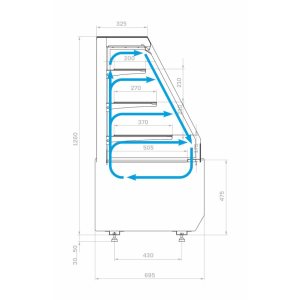 Витрина кондитерская Carboma KC70 VM 0,6-2 Standart открытая, горка (версия 2.0) (9005) - Изображение 2
