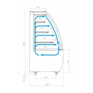 Витрина кондитерская Carboma K70 VM 0,6-2 Standard открытая, горка (версия 2.0) (9005) - Изображение 2