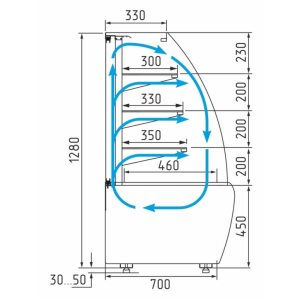 Витрина кондитерская Carboma K70 VM 0,6-2 Standard открытая (9006-9005) - Изображение 2