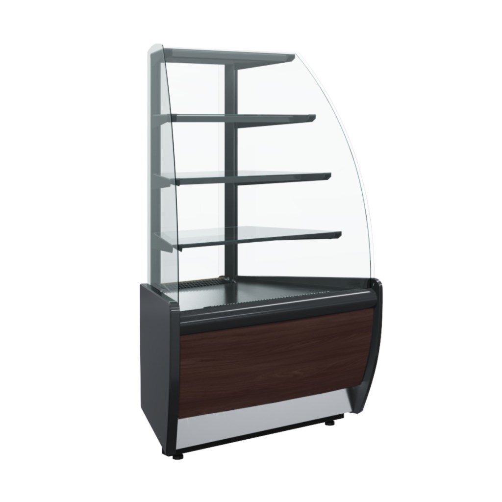 Витрина кондитерская Carboma K70 VM-3 Light Паттерн (0105 Венге) угловая